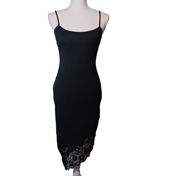 NEW Next Up Connected Apparel Juniors Lace Trim Asymmetric Party Slip Dress 5/6 - Picture 4 of 12